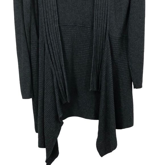 89th & Madison Ribbed knit Cardigan, Asymetrical Sides, Smoky Grey 2XL - Picture 4 of 7